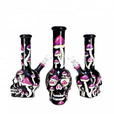 Skull Mix Print (Black) Glass bong