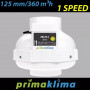Вентилятор канальный для гроубокса Prima Klima PK125-L