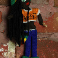 Knitted doll Rasta-woman