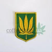 Collectible patch “Hemp Trident” in yellow and green colors