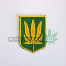 Патч колекційний "Конопляний Тризуб" жовто-зелених кольорів